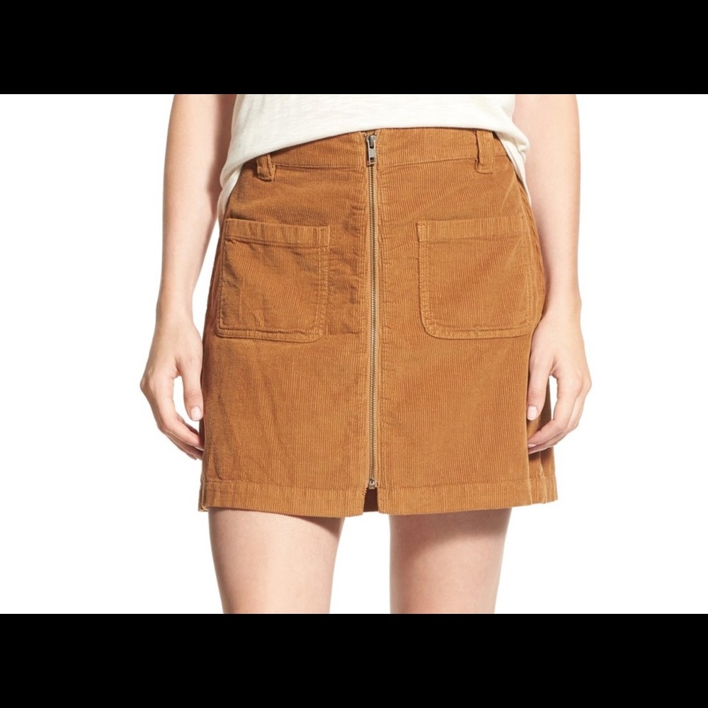 Madewell Zip Front Corduroy Miniskirt